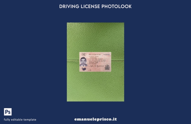 modello frontale photolook per patente di guida islandese in stile verificato